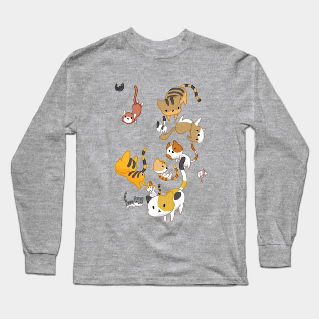 Raining kitty Long Sleeve T-Shirt by drawnbyhanna